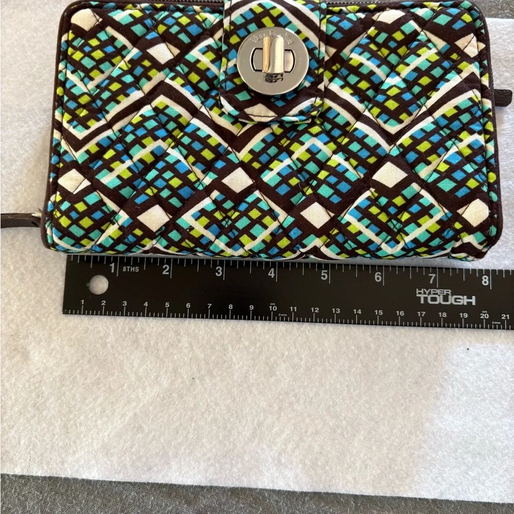 Vera Bradley Blue and Green Patterned Wallet - Picture 3 of 5